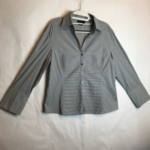 TRACY M LINEN BUTTON UP 3/4 SLEEVE BLOUSE SIZE L